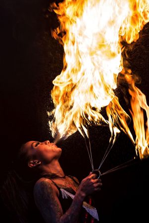 female fire breather kayla Cadorna