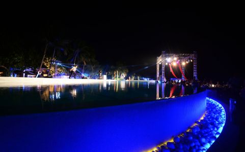 Maldives Night Time Pool Party Stunning